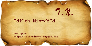 Tóth Nimród névjegykártya