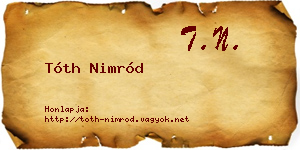 Tóth Nimród névjegykártya